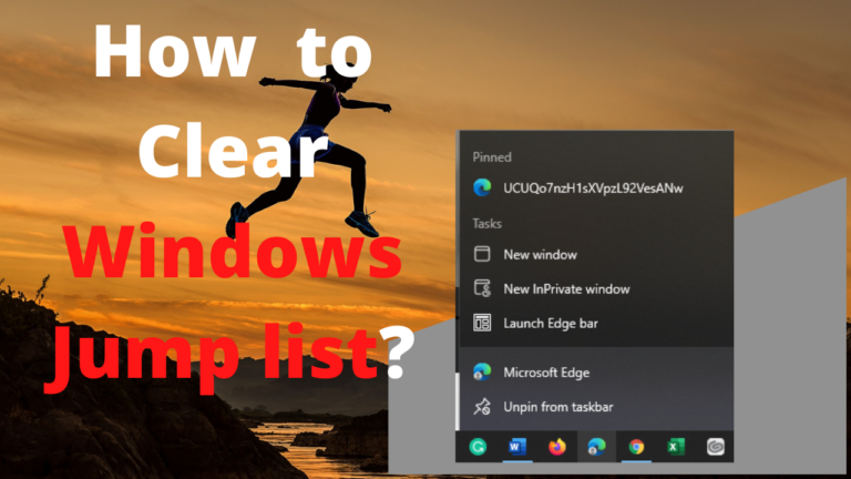 how to clear windows jump list