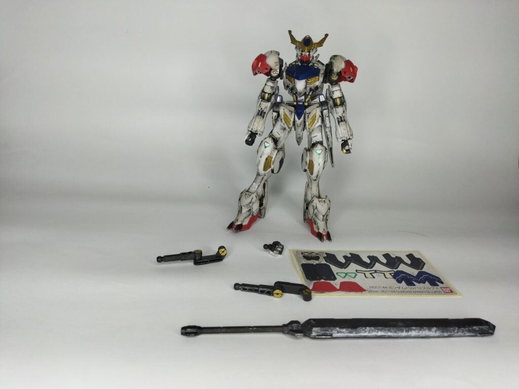 I love the little things these gold and silver sharpies do. HG Gundam  Barbatos Lupus. I sprayed the chest too close with a clear matte coat and  melted the panel lines. 