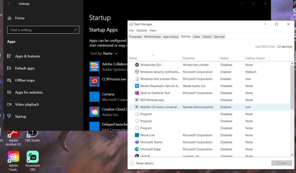 how to stop apps from starting on startup windows 10