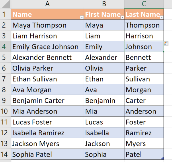 How to Easily Separate Names in Excel? - Technobrax