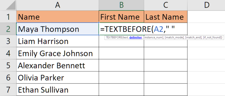 How to Easily Separate Names in Excel?