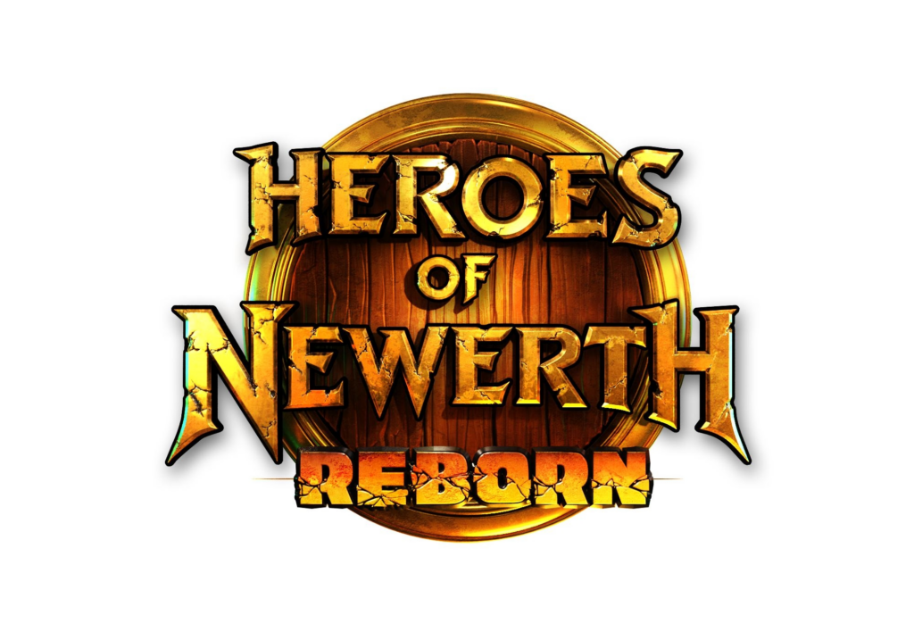 a gold and brown logo of Heroes of newerth reborn